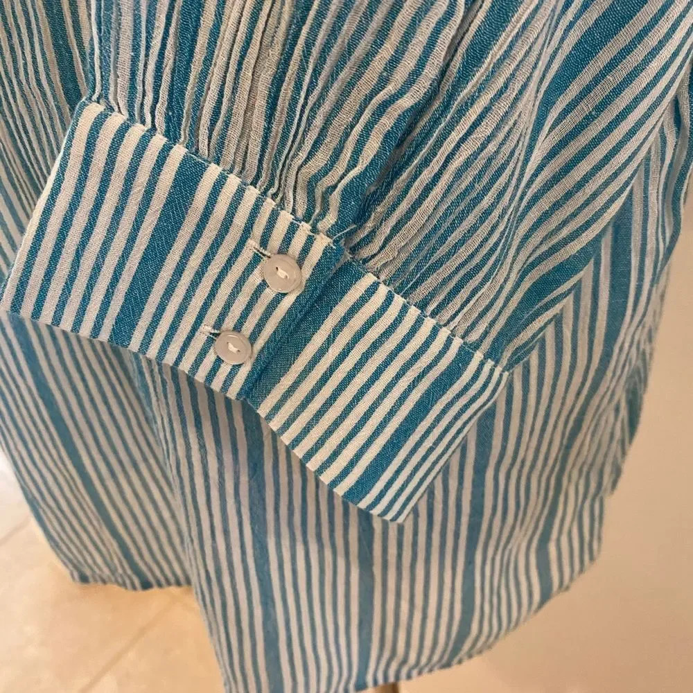 Erika Aquaria Staccato Turquoise Striped Blouse - Picture 5 of 8